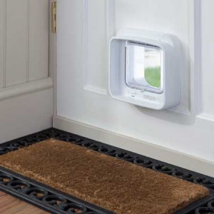 SureFlap DualScan cat door (white) installed in timber