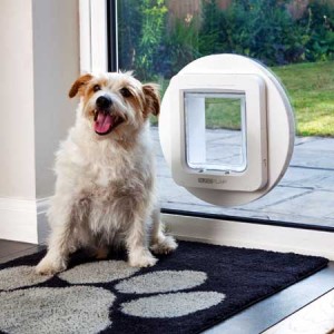 SureFlap microchip large pet door (white) installed in glass